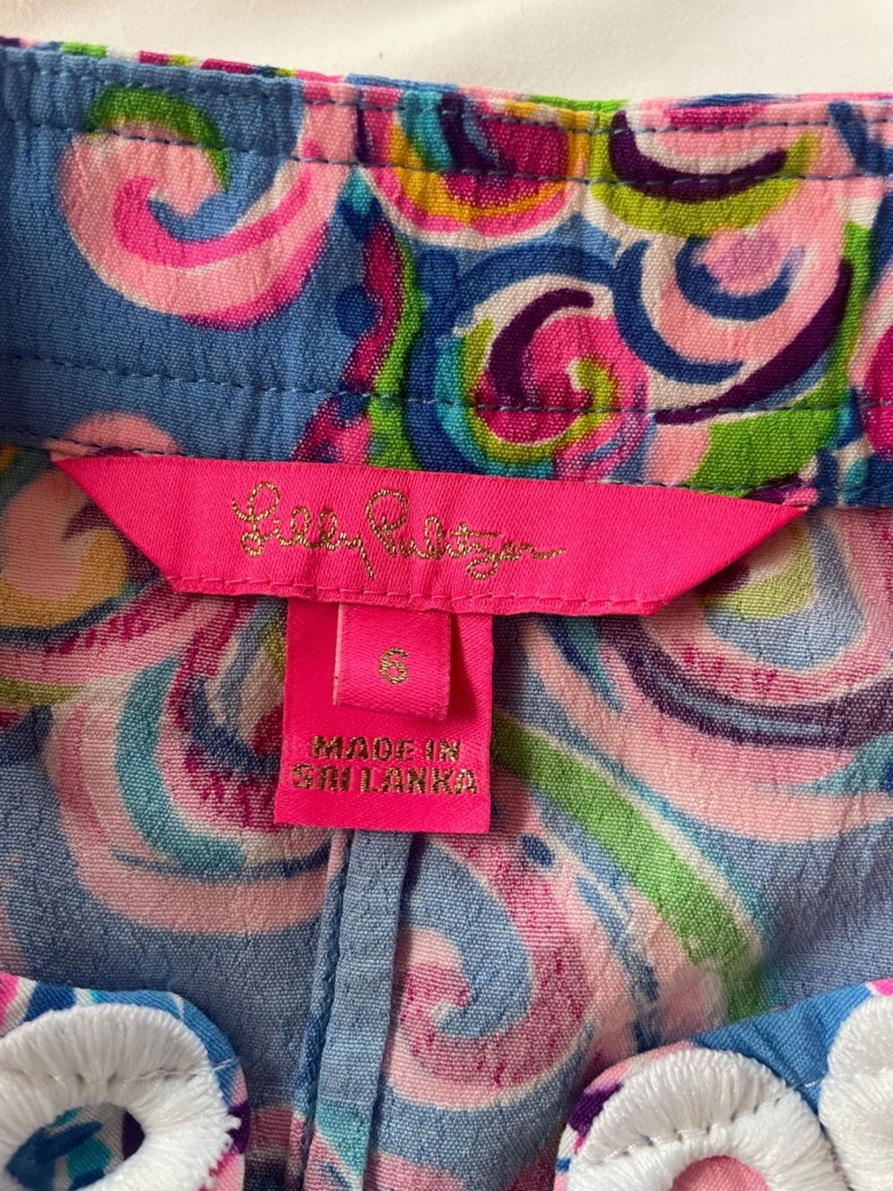 Lilly Pulitzer Blue Paisley Long-Sleeve Tunic Dress with White Trim - Picture 3 of 9